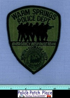 WARM SPRINGS TRIBE SWAT (Subdued) OREGON Indian Tribal Shoulder Patch ERT