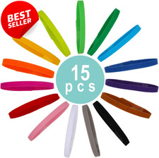 15Pc Puppy Whelping Collars Soft Adjustable ID Bands Newborn Dogs Cats - US
