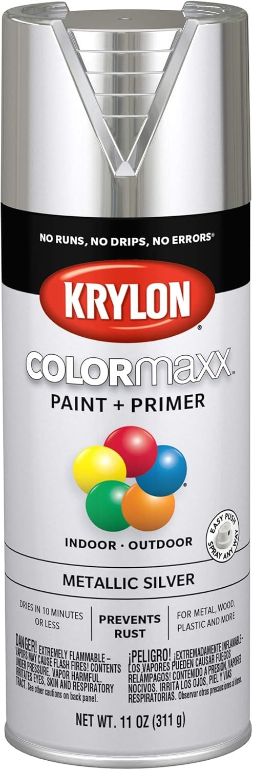 Krylon COLORmaxx Metallic Spray Paint with Primer for Indoor and Outdoor Projects