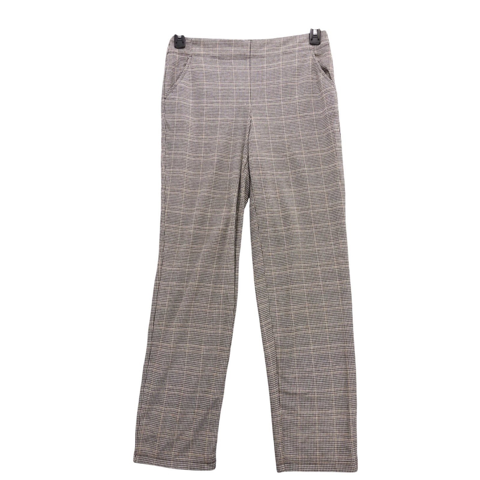 Max Studio Womens Houndstooth Plaid Pull On Pants Size L
