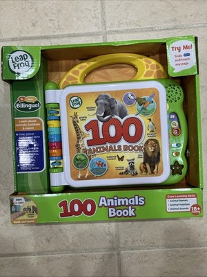 Leap Frog 100 Animals Book Model 6095 Bilingual Learning Book 18+ Months