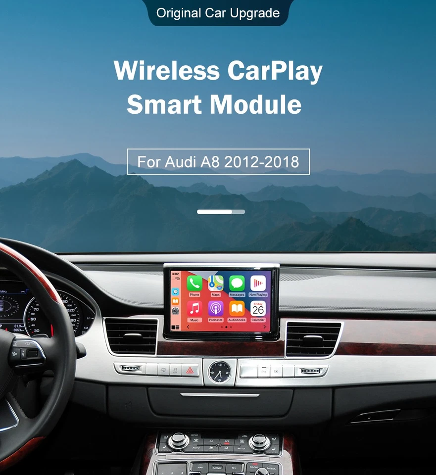 Wireless CarPlay Android Auto Navi Mirror Link Decoder Für Audi A8 MMI 3G 12-18 - Bild 2 von 4