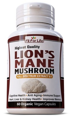 Pure Lions Mane Mushroom Pills Natural Cognitive Memory Brain Health Supplement