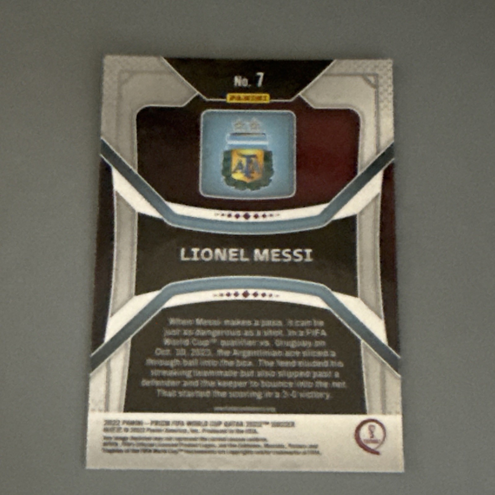 Lionel Messi 2022 Panini Prizm FIFA World Cup Qatar Argentina - a view 6