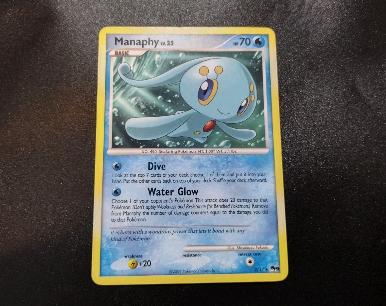 Manaphy 2/17 Non-Holo Rare POP Series 9 Pokemon Card MP