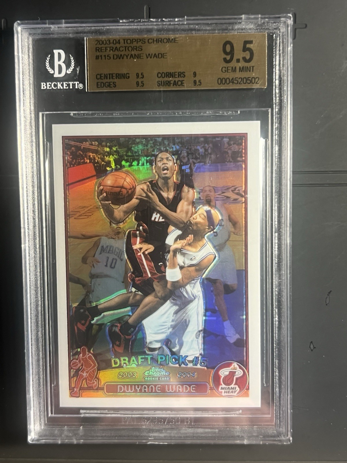 2003-04 Topps Chrome Dwyane Wade Refractor Rookie RC #115 Heat BGS 9.5