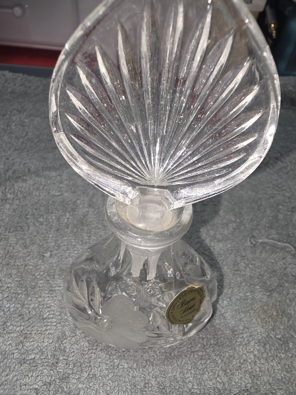 Vtg Princess House Heritage Romance 2-Pc. 24% Lead Crystal Perfume Bottle
