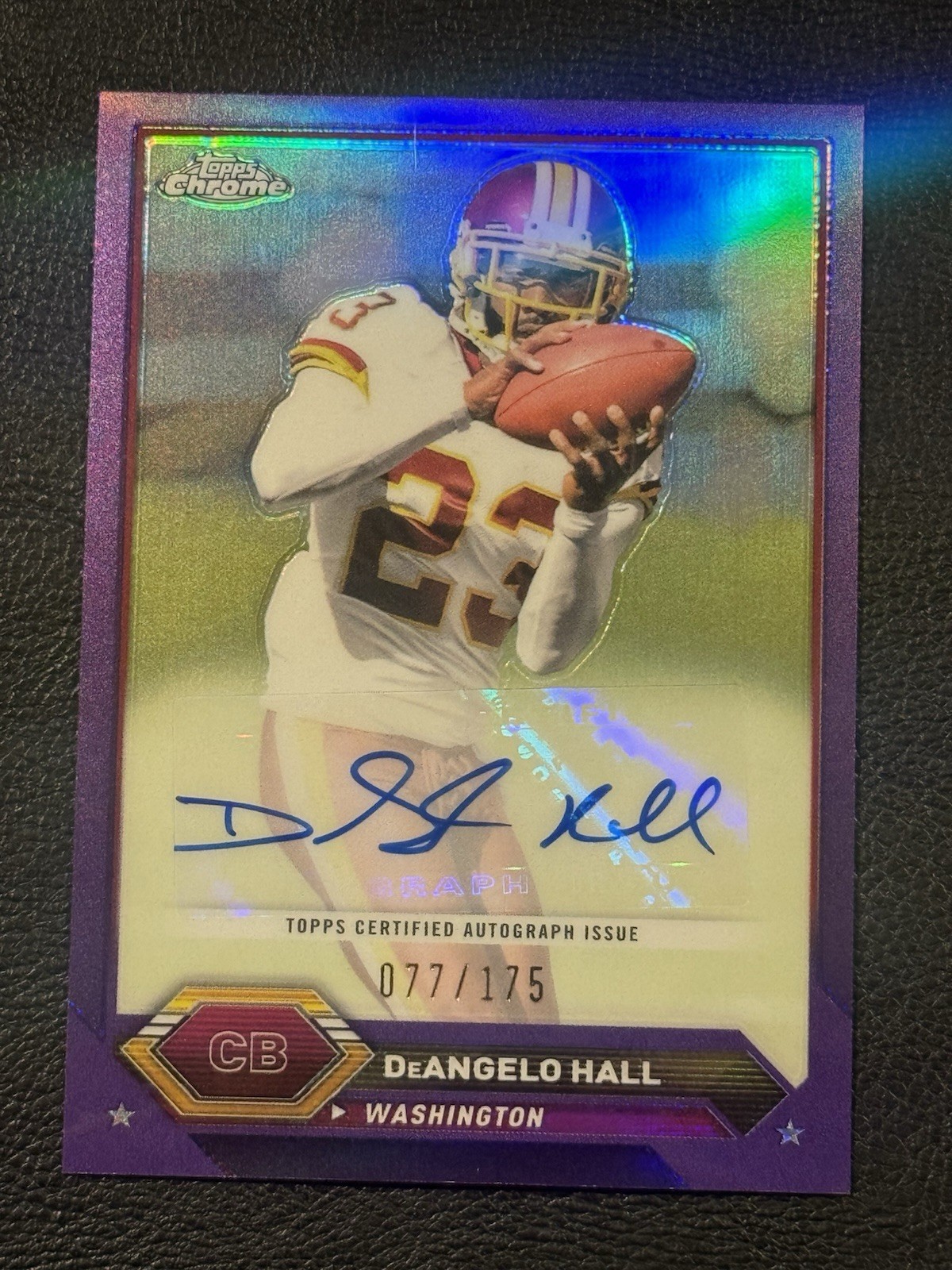 2023 Topps Composite Topps Chrome Autograph DeAngelo Hall Purple Refractor /175