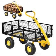 900lbs Heavy Duty Garden Cart Wagon, Utility Yard Cart w/ Removable Sides