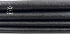 BLACK PEBBLE GRAINY Thin Soft Italian Lambskin Sheep Leather 6sqf 0.6mm C6170