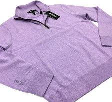RLX Polo Ralph Lauren 100 Cashmere 1/4 Zip Mock Neck Golf Knit Sweater Lavender