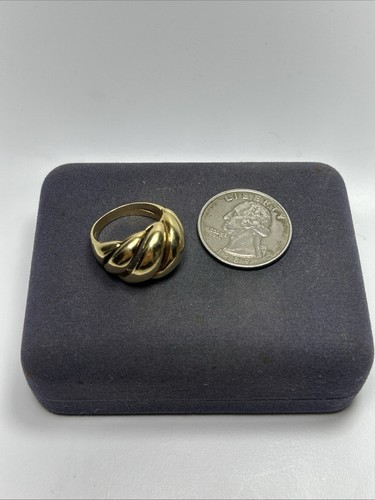 Vintage Tiffany & Co 18k Solid Yellow Gold Italy Open Ribbed Dome Ring - Picture 12 of 13