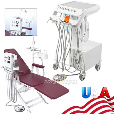 Mobile Dental Delivery Unit Suction Compressor Trolley /Portable Chair +Turbine