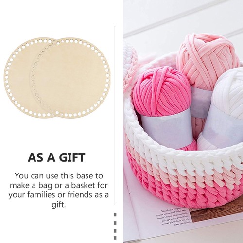2 Pcs Wooden DIY Basket Weaving Bottom Crochet Bottoms for Bags - Picture 9 of 12