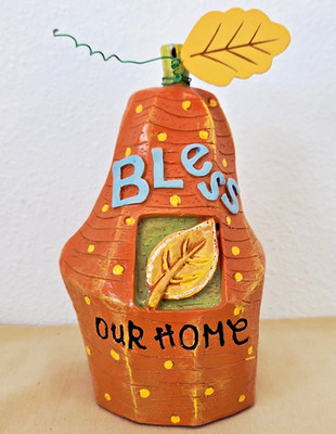 Bless Our Home Abstract 3D Pumkin Home Fall Decor Halloween Autum Decorations 7''