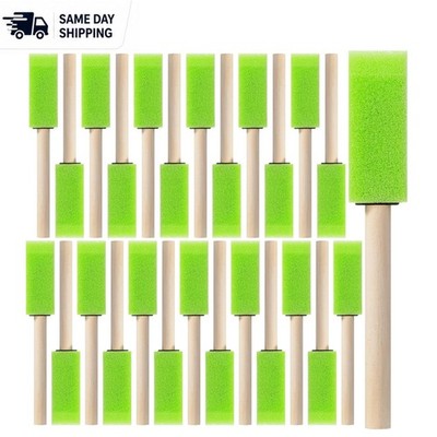 26-Pack Bates Foam Paint Brushes with Wooden Handle - Ideal for All Projects