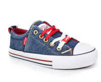 Levi's Trucker Original Low Trainers Kids Boys Girls in Blue Denim EU 29 UK 11