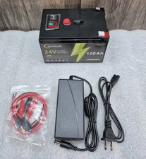 24V 100Ah LiFePO4 Battery for Scooters Power Wheels Fish Finder Built-in BMS