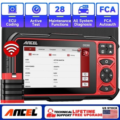 ANCEL DS300 All System Diagnostic Tool Bidirectional OBD2 Scanner FCA ECU Coding