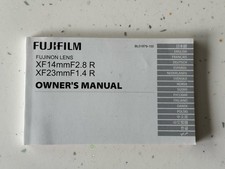 Fujifilm XF14mm F2.8 / XF23mm F1.4 Owners Manual
