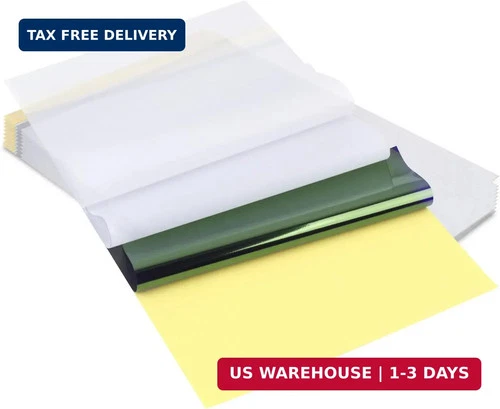 Phinus Tattoo Transfer Paper, 50 Sheets of Tattoo Stencil Paper, 8.25 X 11.75 - product listing photo