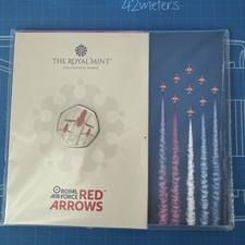 Red Arrows Colour 50p Coin 2025 UK Brilliant Uncirculated