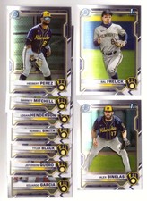 2021 Bowman Draft Chrome - MILWAUKEE BREWERS Team Set 