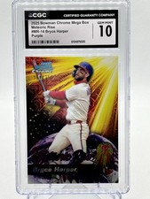 2025 Bowman Chrome Mega Box Meteoric Rise Bryce Harper #MR-14 Purple /250 CGC 10