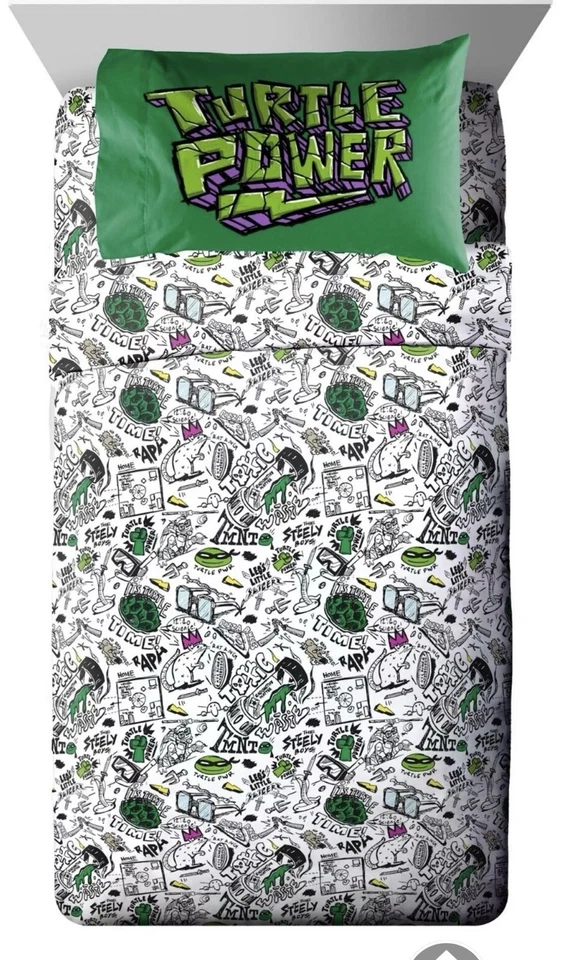 Juego de sábanas completas de microfibra Nickelodeon Teenage Mutant Ninja Turtles niños 4 piezas Foto 4 de 4