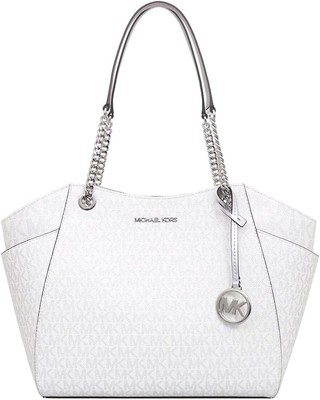 Michael Kors] Jet Set Large Logo Shoulder Bag 35F4STVE3V Silver