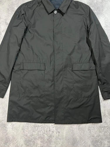 ⁠VTG Calvin Klein Collection Italy Reversible Coat Jacket Mens L 50 Dark Navy⁠ image 13