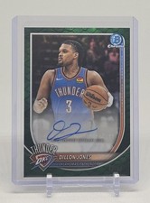Dillon Jones 2025-26 Bowman GREEN Reptilian Refractor AUTO #d 43/99 OKC Thunder