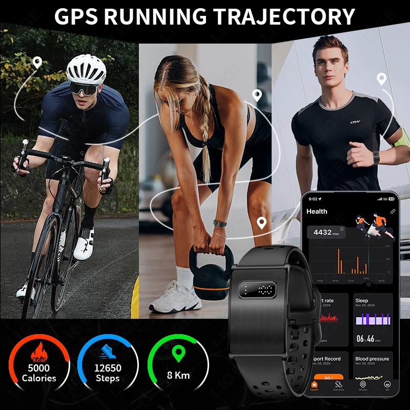 Smartwatch uomo frequenza cardiaca cardiofrequenzimetro sonno orologio fitness contapassi orologio da polso foto 6