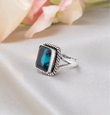 Apatite Gemstone 925 Sterling Silver Handmade Blue Apatite Ring Daily Wear Ring