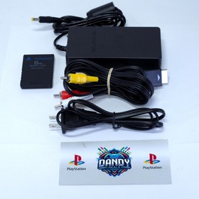 PS2 Console Slim Playstation 2 Black System W/ 2 Controllers + Memory Card