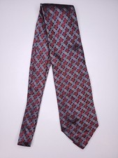 Kenneth Cole Mens Formal Necktie 57"Lx3.75"W Gray/Red Neck Tie