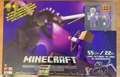 Minecraft: Ultimate Ender Dragon Figure Ender Dragon + Steve NEW Big Mojang Toy
