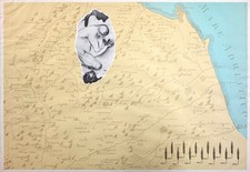 ENZO CUCCHI 70x100 litografia su carta " 100 mappe per gli amici di Pio Monti "