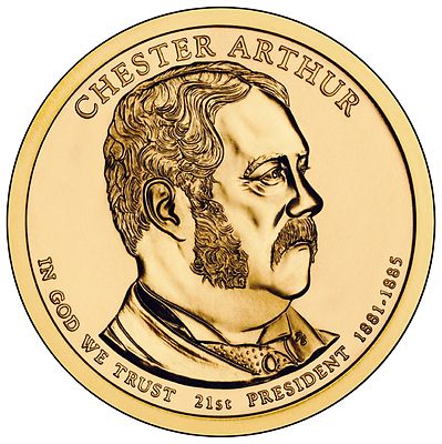 Presidential Dollar Uncirculated Roll 25 '' P '' Mint #21 2012 Chester A Arthur