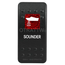 OTRATTW Carling Technologies Contura II Rocker Switch, SOUNDER, RED LENS