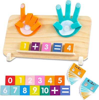 Zählblöcke aus Holz für Kinder - Montessori Spielzeug, Vorschule Lernspielzeug für 3+