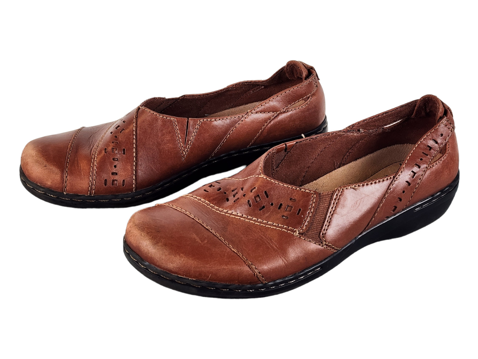Clarks Evianna Fig4  Women's Mary Janes Shoes Size 8 Leather Brown