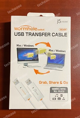 j5create Wormhole Switch JUC400 USB Transfer Cable - New, Mac/Windows,