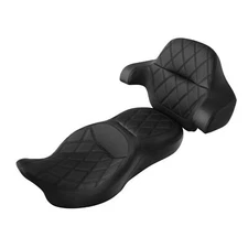 Driver Passenger Seat Wrap-around Backrest Fit For Harley Road King 14-23 Black