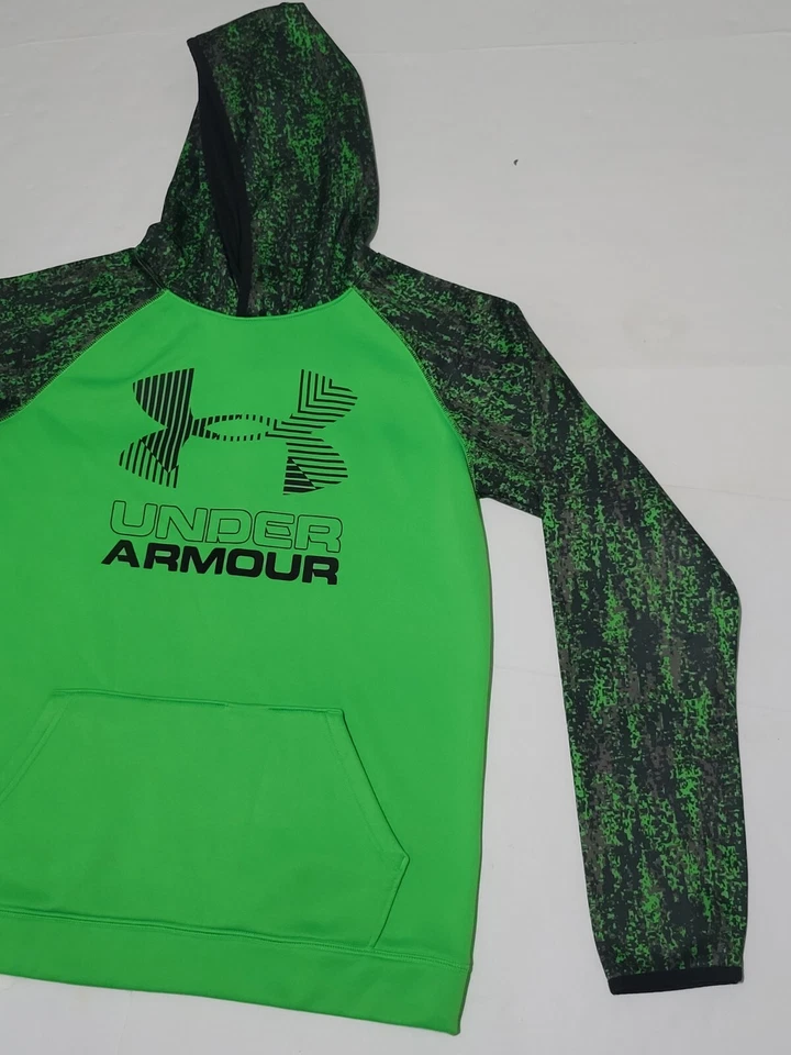 (#A1)Under Armour Hoodie Size YXL Green Sweatshirt Loose ColdGear - Image 4 of 4
