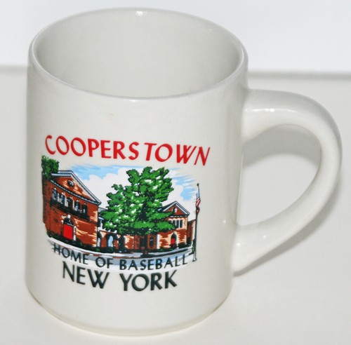 BASEBALL COFFEE MUG CUP GLASS CERAMIC COOPERSTOWN NEW YORK HALL OF FAME ...