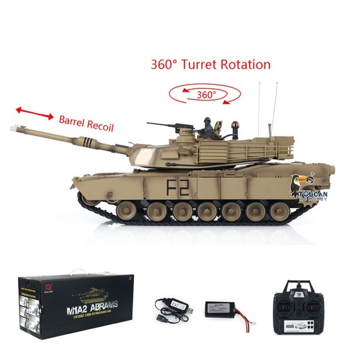 Henglong 7.0 1/16 Plastic M1A2 Abrams RC Tank 3918 W/ 360° Turret Barrel Recoil - Picture 4 of 24