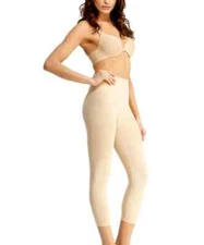 NIB! Memoi Women's Sz S SlimMe High Waist Seamless Slimming Legging Nude MSM-110