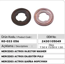 6 PCS X 2430105049 Mercedes Actros Injector Washer