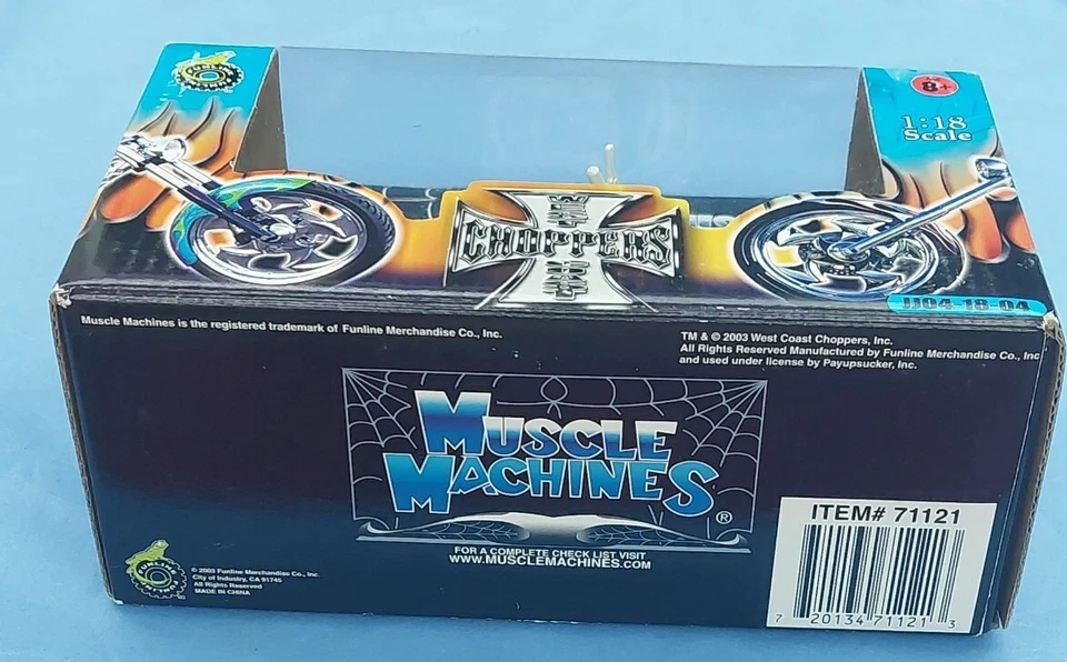 JESSIE JAMES CHERRY CFL DIE-CAST MOTORCYCLE 1:18 SCALE MUSCLE MACHINES NEW N BOX - Image 2 of 4